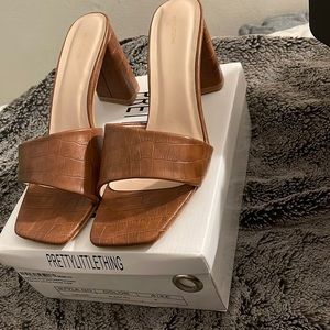 Pretty little thing mules heels brand new size 10 women